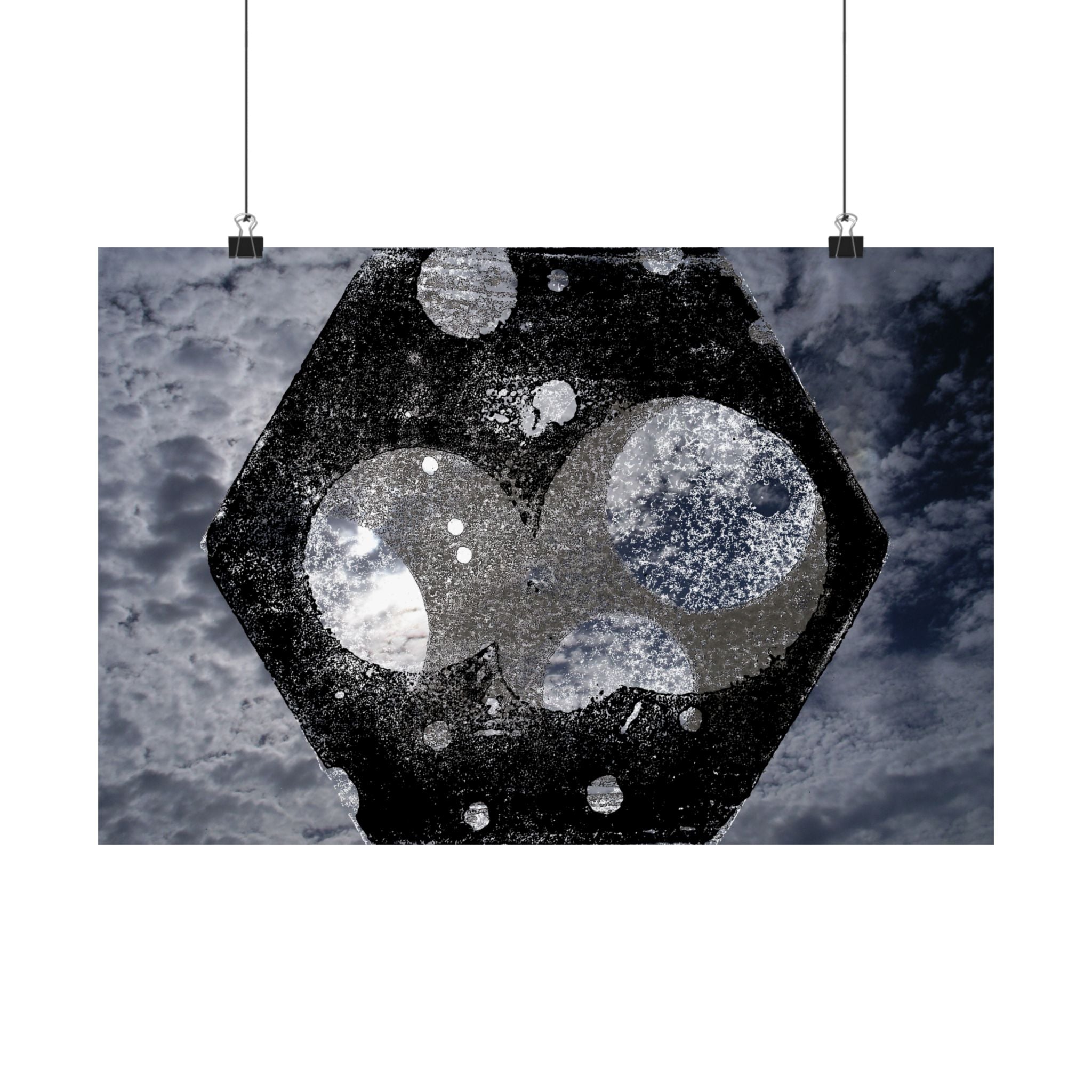 Abstract Celestial Hex Matte Poster — Moody Space Wall Art