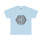 Hexagon Circles Graphic Tee — Digital Manual Print Art