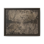 Framed Matte Canvas Art, no 12 — Twin Tree Wood-Carving Reproduction (Black & Sunbleached)