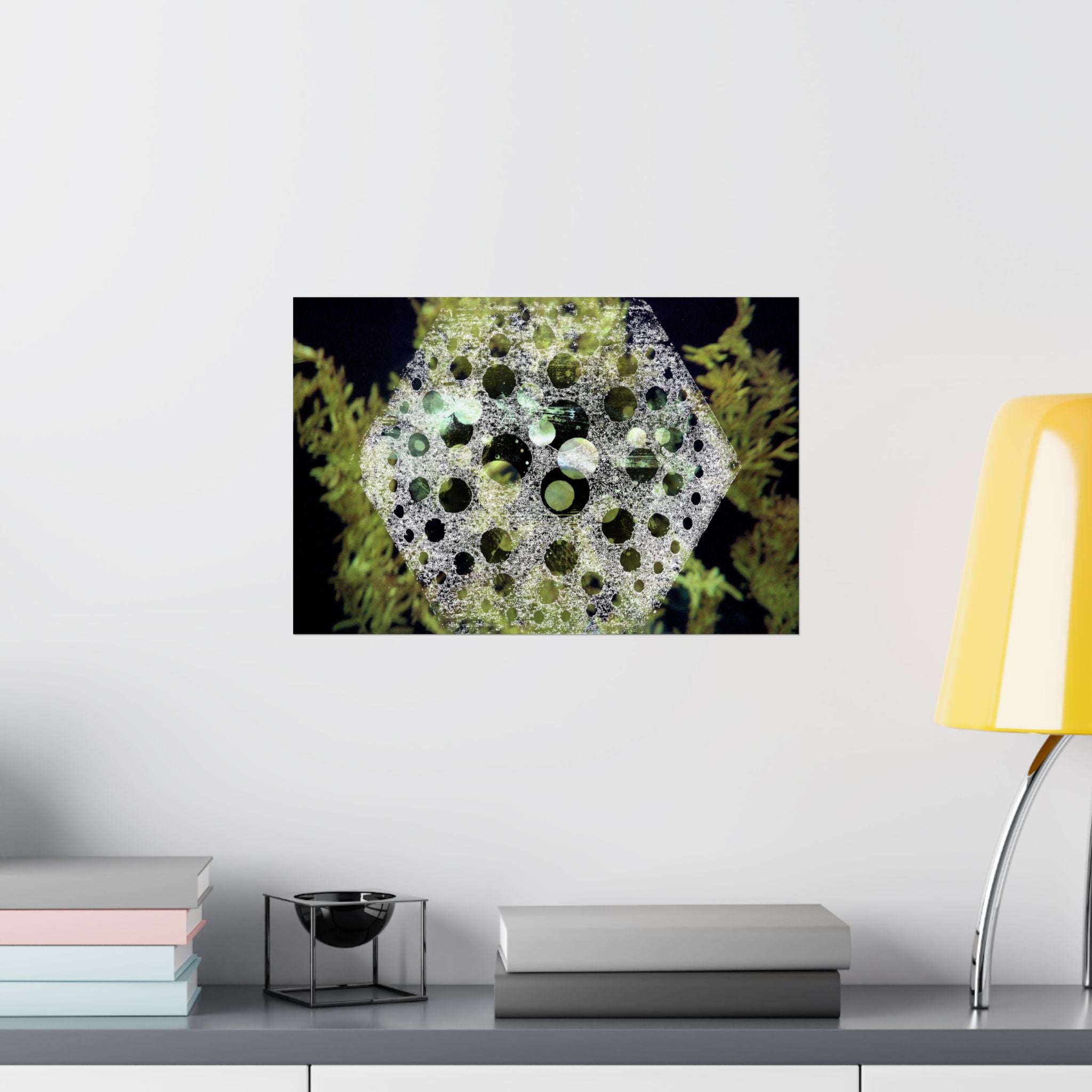 Abstract Green Bubble Art Poster — Matte Horizontal Wall Print