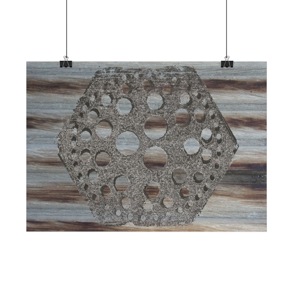 Rustic Honeycomb Poster Matte Vertical Poster | Hexagon Wall Art, Barn Wood Texture