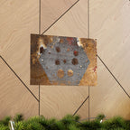 Abstracte roestkleurige zeshoekige matte horizontale poster — Industriële wanddecoratie voor thuis, kantoor en loft. 