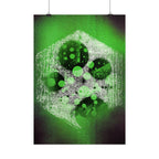 Abstract Green Hexagon Art Poster — Matte Vertical Wall Print