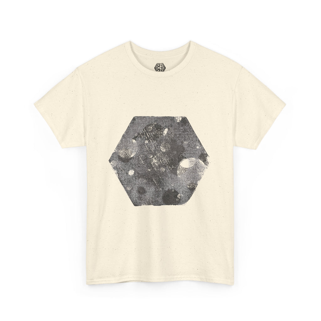 Hexagon Circles Graphic Tee — Digital Manual Print Art