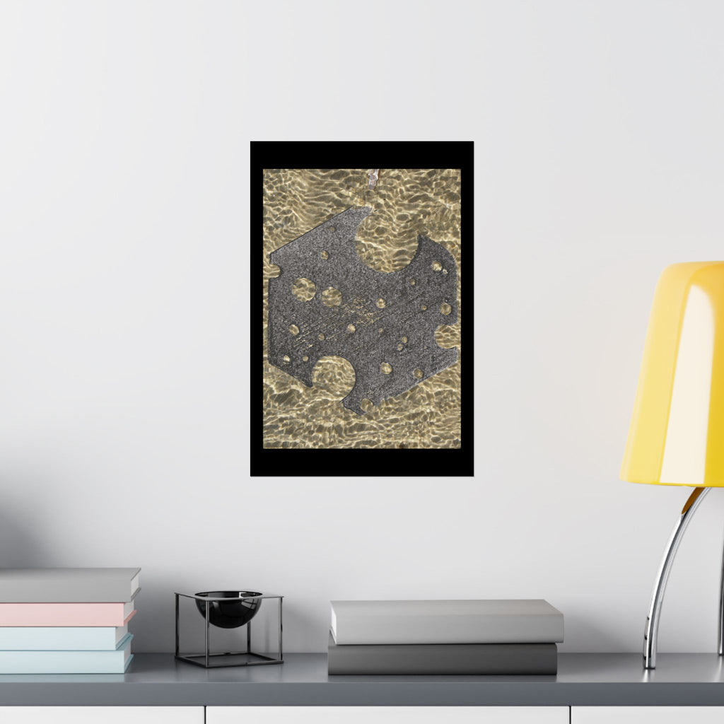 Matte Poster — Abstract Metallic Stone Texture Vertical Art Print