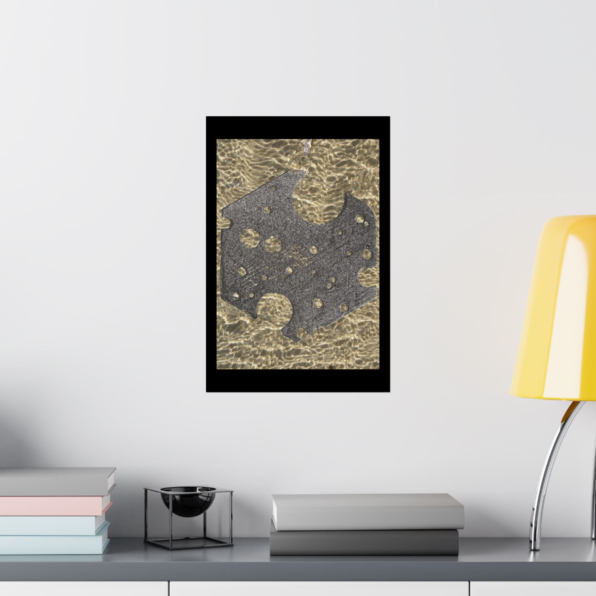 Matte Poster — Abstract Metallic Stone Texture Vertical Art Print