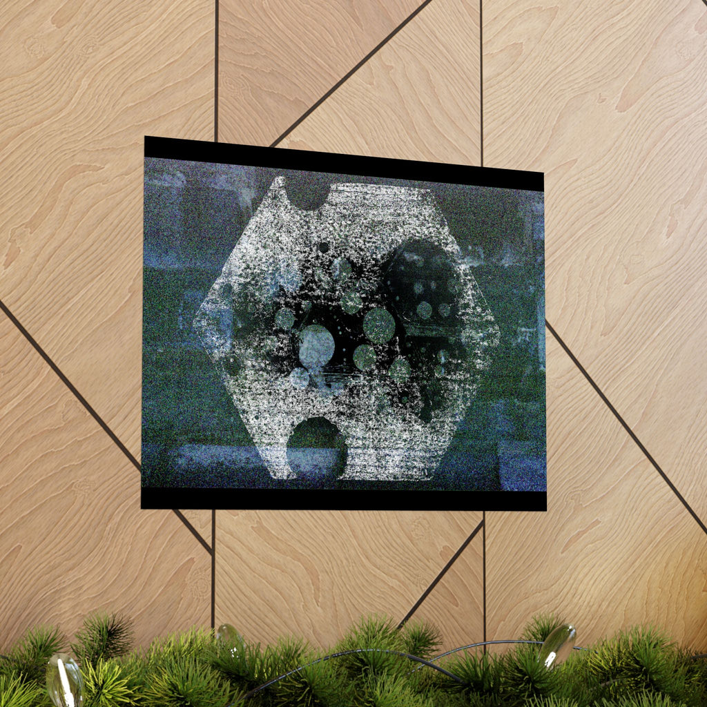 Abstract Geometric Matte Poster — Hexagon & Circles Art Print (Horizontal)