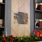 Abstracte poster met roesttextuur en matte afwerking — Industriële wanddecoratie (horizontaal) 