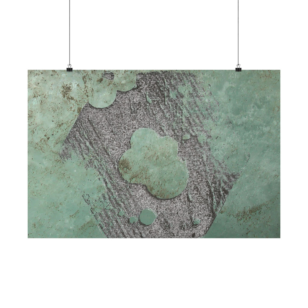 Abstract Green Patina Texture Poster | Matte Horizontal Poster