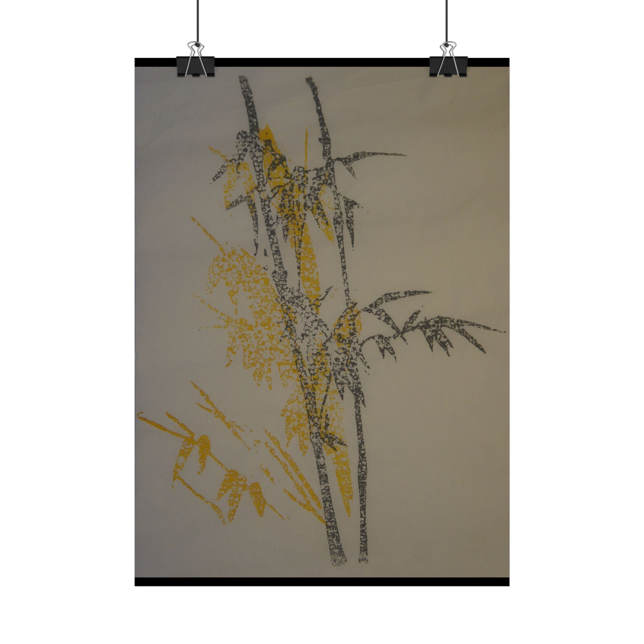 Bamboe silhouet poster — Minimalistische botanische muurdecoratie 