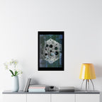 Abstracte zeshoekige kunstposter — Matte verticale geometrische print 