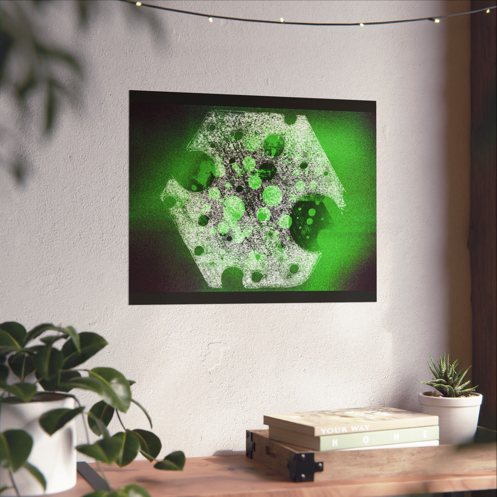 Abstract Green Galaxy Matte Poster — Horizontal Wall Art