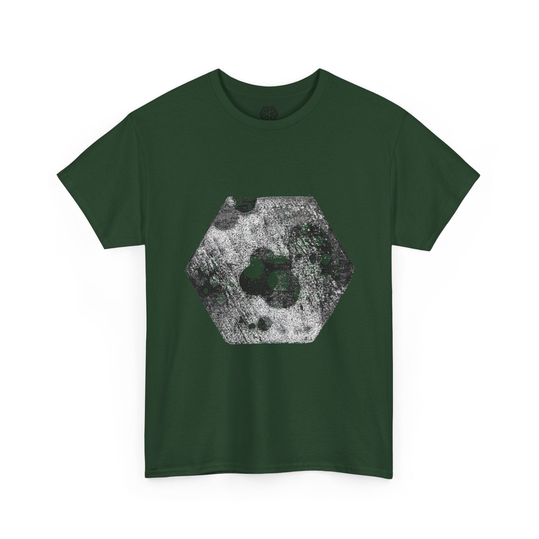 Hexagon Circles Graphic Tee — Digital Manual Print Art