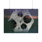 Abstracte kosmische hexposter — Surrealistische maan en filmrol muurdecoratie 
