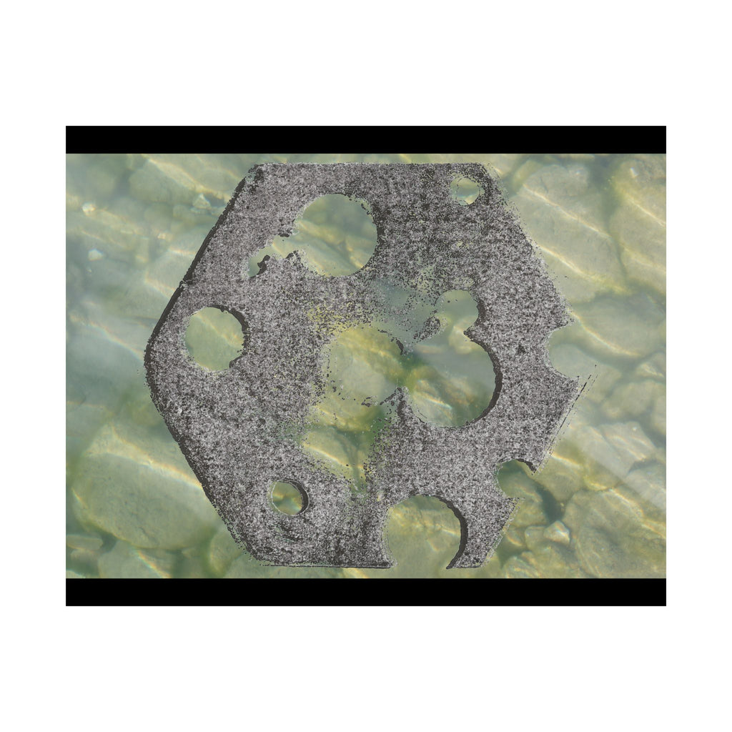 Abstract Seagrass & Stone Matte Horizontal Poster — Coastal Texture Wall Art