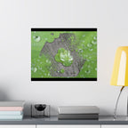 Dewy Leaf Macro Matte Horizontal Posters | Nature Water Droplet Wall Art