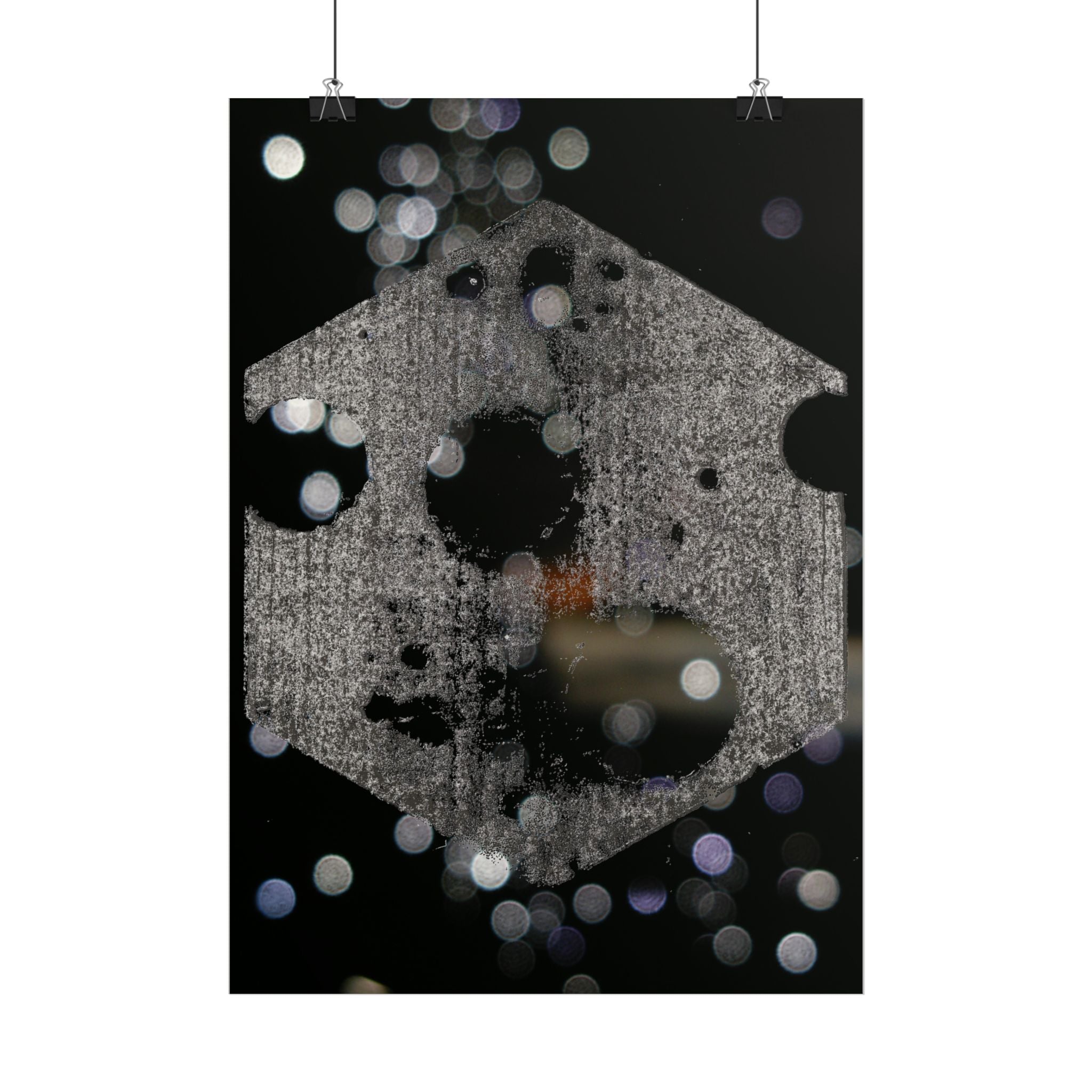 Night Lights Poster — Hexagon Bokeh Abstract Art