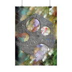 Abstract Geometric Hole Pattern Vertical Poster | Industrial Texture Art