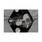 Matte Horizontal Poster — Grunge Hexagon Moonprint (Black & Gray Abstract)