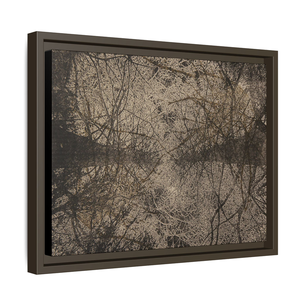 Framed Matte Canvas Art, no 12 — Twin Tree Wood-Carving Reproduction (Black & Sunbleached)