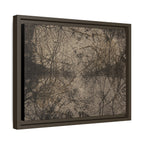 Framed Matte Canvas Art, no 12 — Twin Tree Wood-Carving Reproduction (Black & Sunbleached)