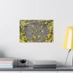 Abstracte geode matte horizontale poster — Gele kristaltextuur wanddecoratie 