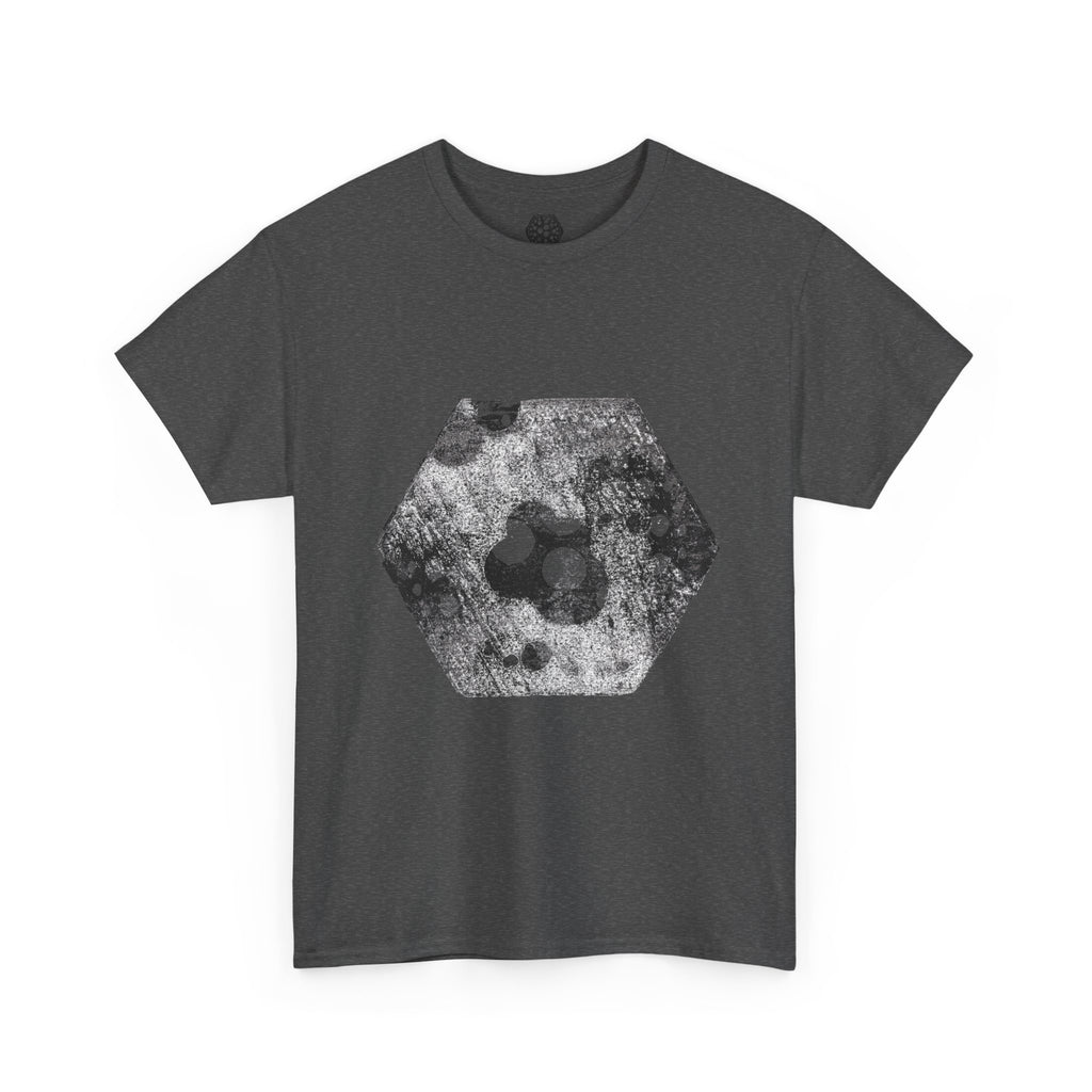 Hexagon Circles Graphic Tee — Digital Manual Print Art