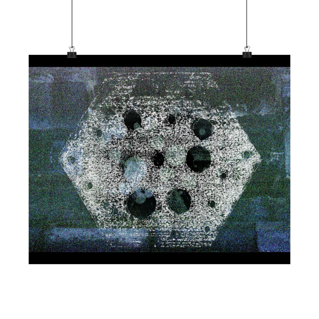 Abstracte maanzeshoek poster — Matte horizontale wanddecoratie 