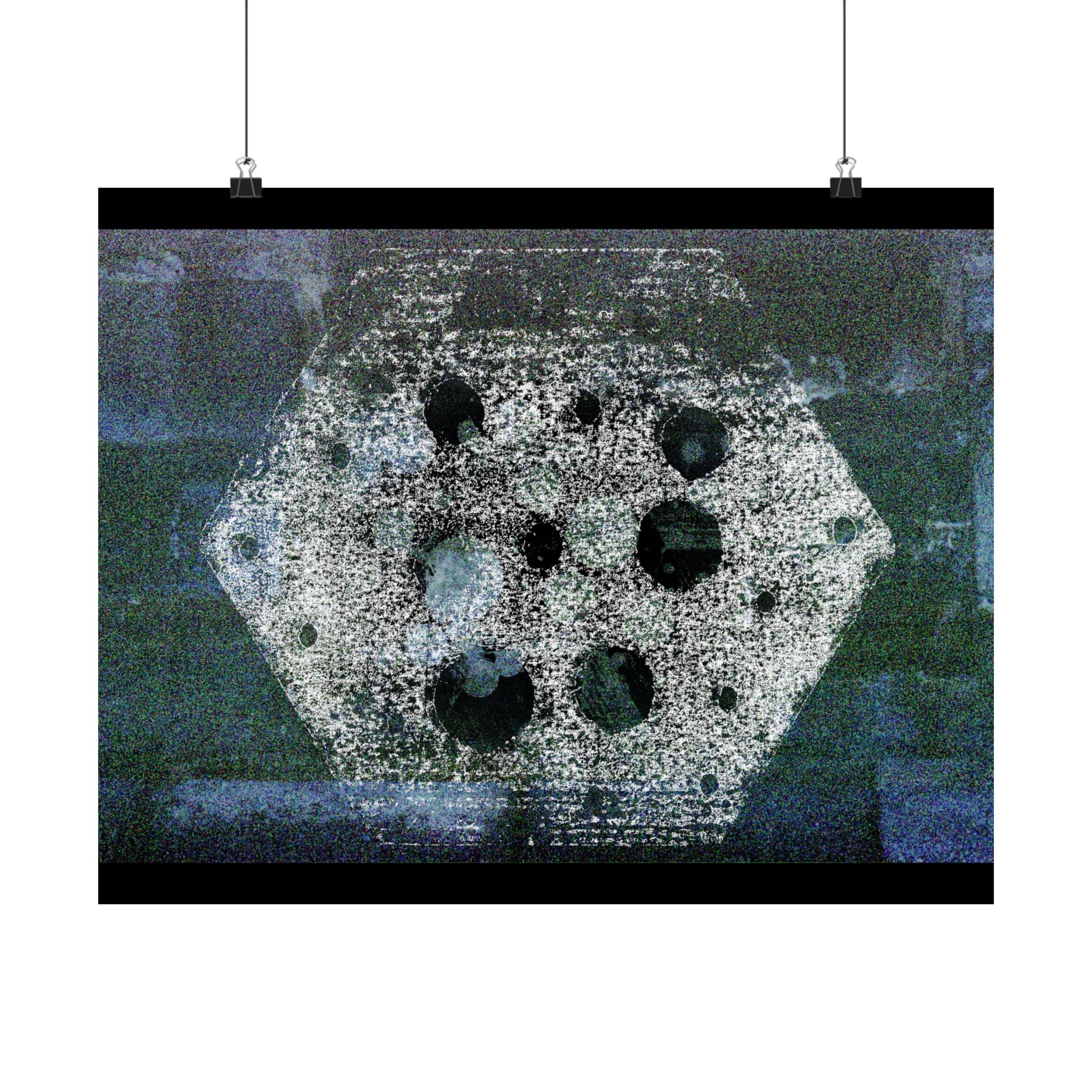Abstracte maanzeshoek poster — Matte horizontale wanddecoratie 