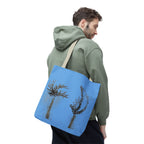 Botanical Sketch Tote Bag — Minimal Blue Wildflower Print