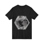 Hex Moon Graphic V-Neck Tee Design Hex18 — Distressed Space Cheese Vintage Astronomy V-Neck T-Shirt