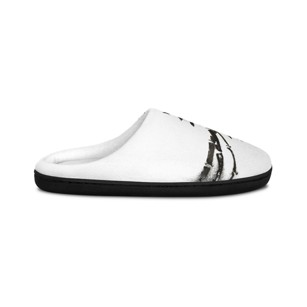 Bamboo Brushstroke Women's Indoor Slippers – Minimalist Zen House Shoes