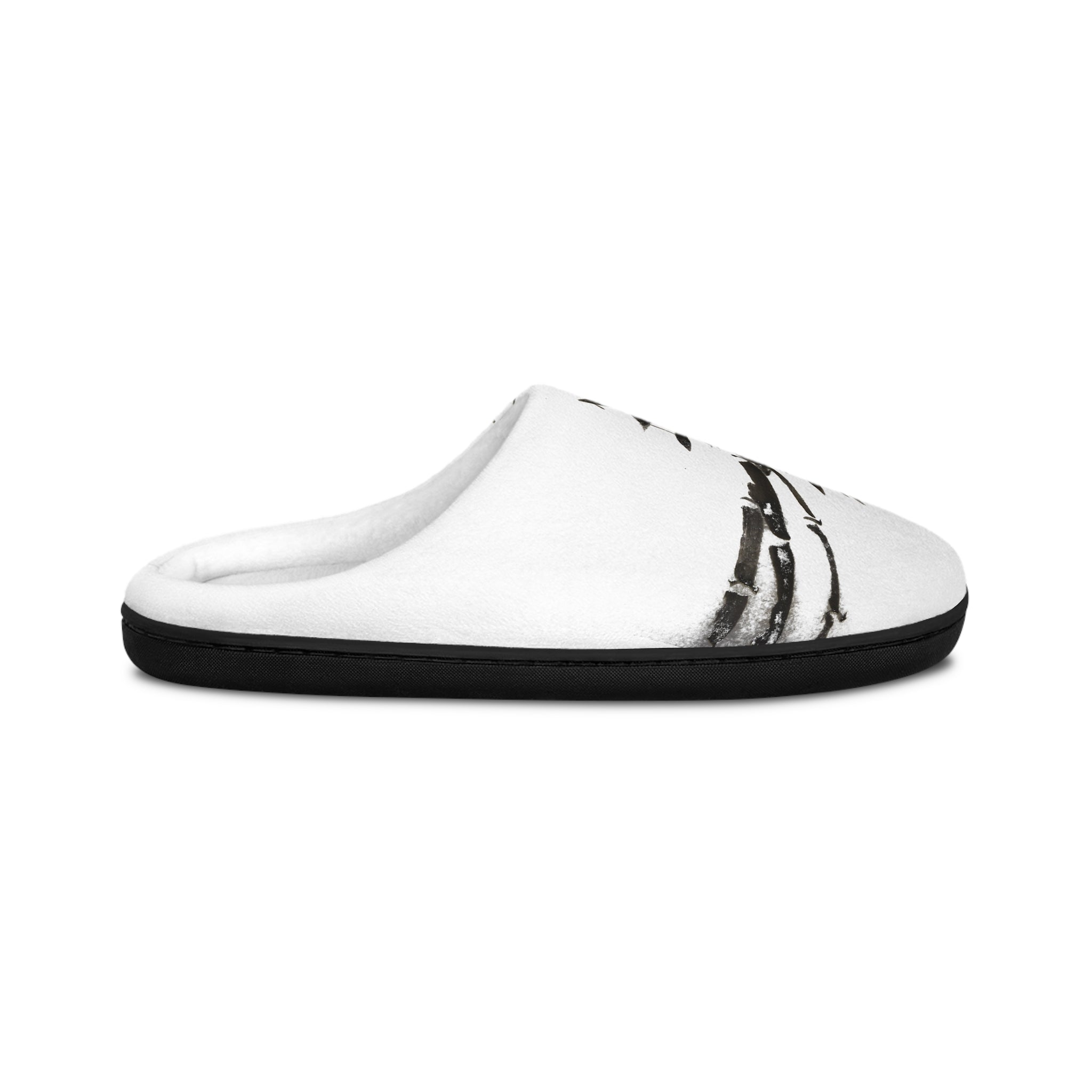 Bamboo Brushstroke Women's Indoor Slippers – Minimalist Zen House Shoes