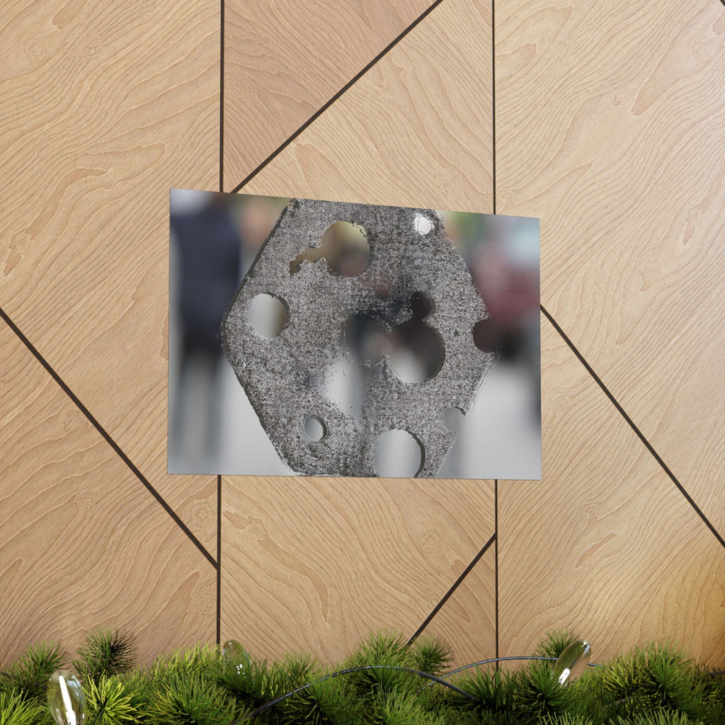 Abstracte industriële metalen textuur matte horizontale poster 