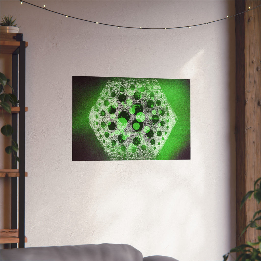 Abstract Hexagon Green Poster – Matte Horizontal Wall Art