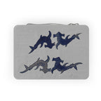 Paper Lunch Bag — Abstract Navy Shark Silhouette Design