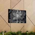 Abstract Hexagon Dots Matte Poster — Monochrome Industrial Wall Art