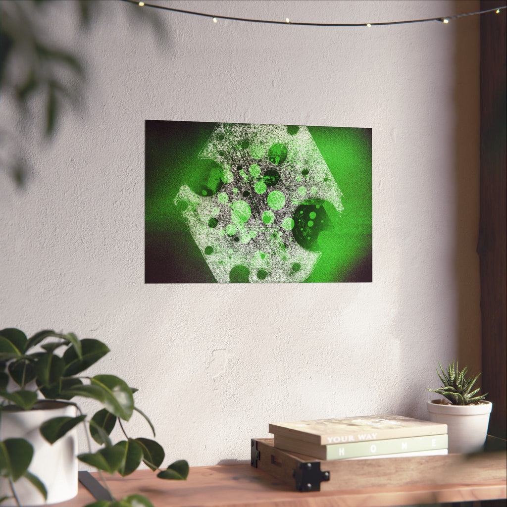 Abstract Green Galaxy Matte Poster — Horizontal Wall Art