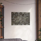 Abstracte zeshoekige poster met bubbelstructuur en matte afwerking — Geometrische wanddecoratie 
