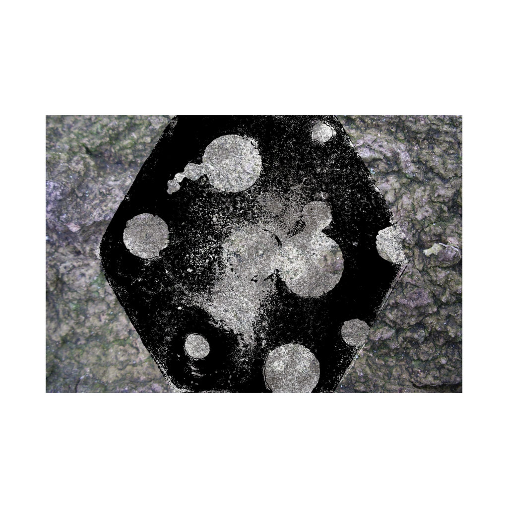 Abstract Galaxy Matte Poster — Black & Silver Cosmic Art (Horizontal)