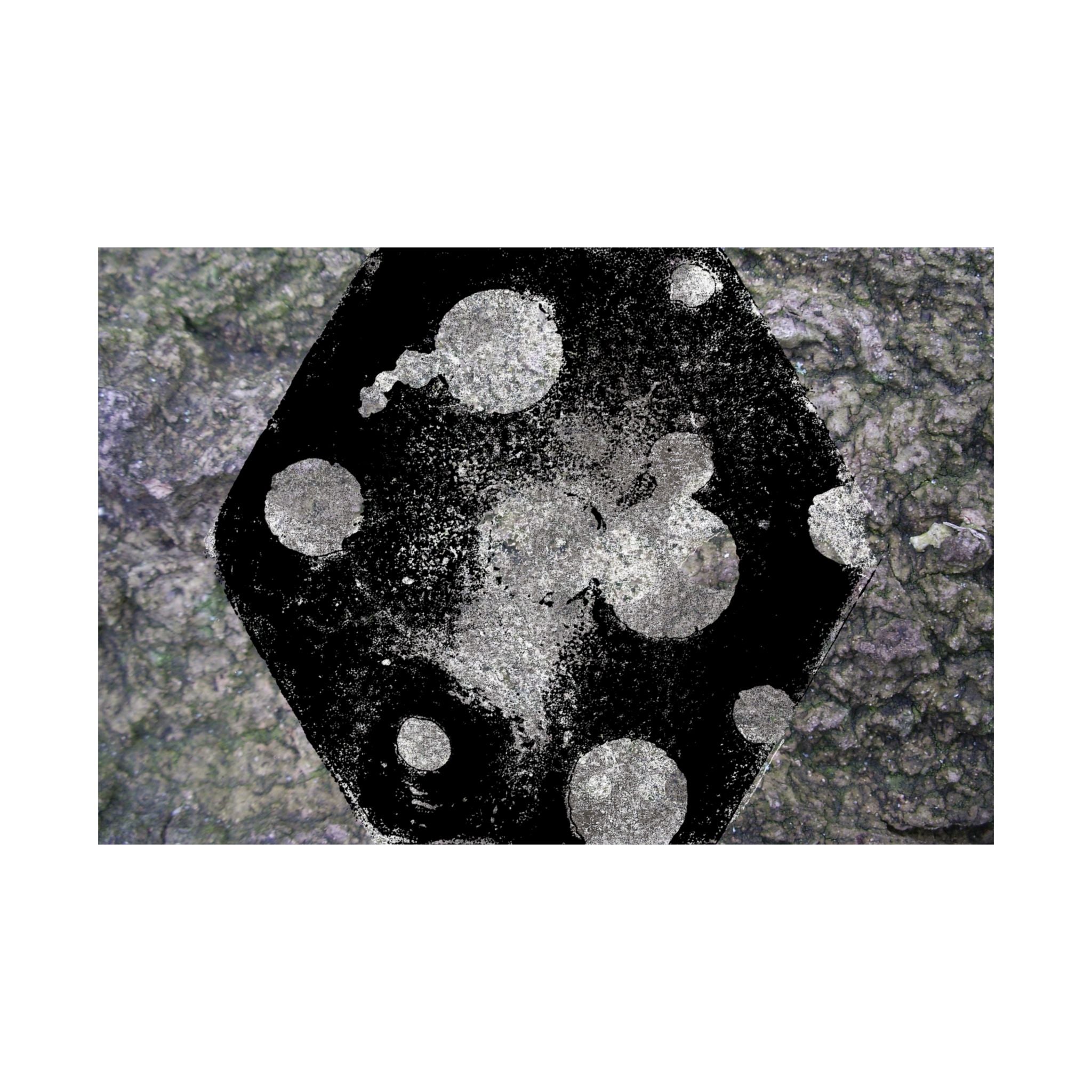 Abstract Galaxy Matte Poster — Black & Silver Cosmic Art (Horizontal)
