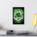 Abstract Green Nebula Matte Poster — Geometric Celestial Wall Art