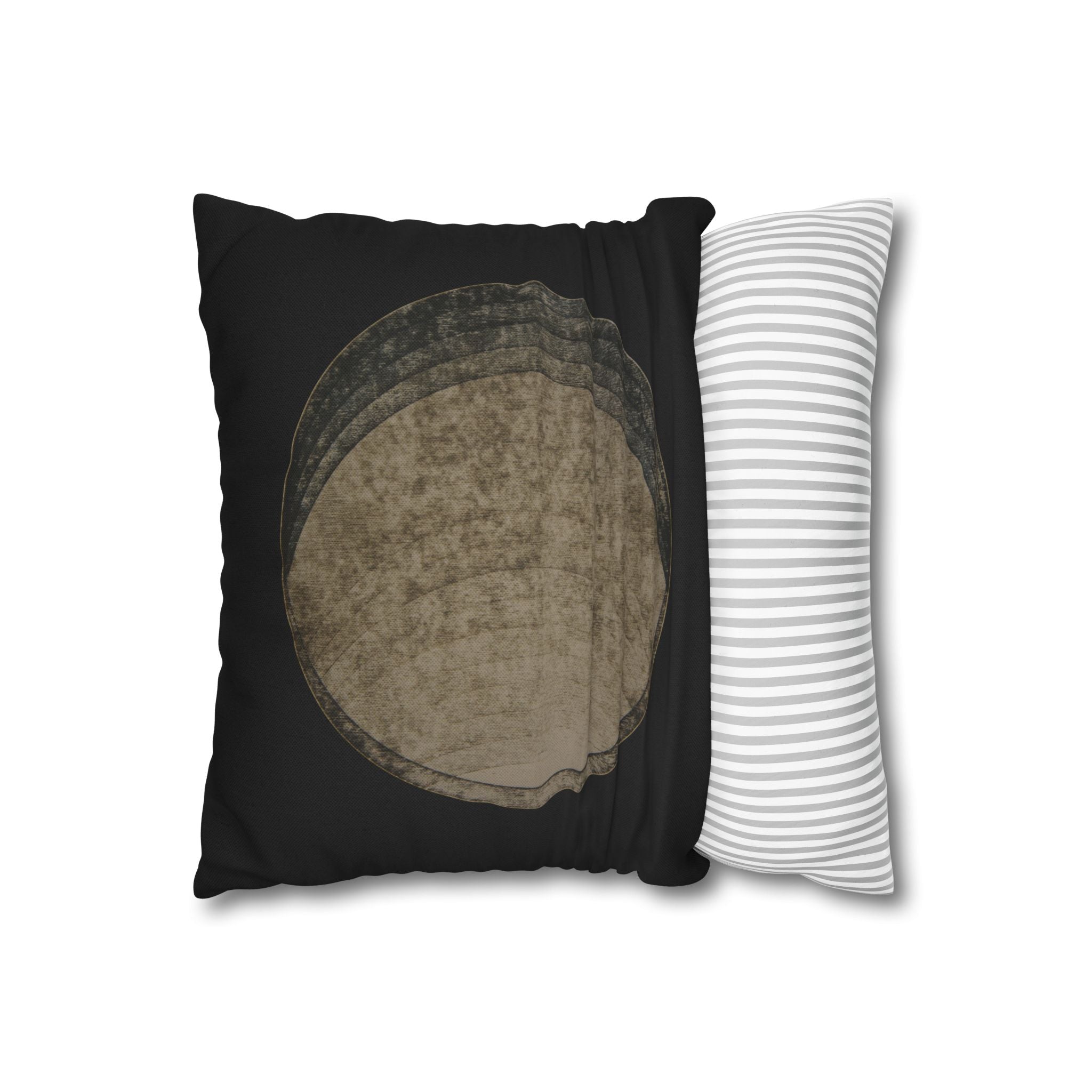 Abstract Moon Phase Pillowcase — Vintage Lunar Circle Decorative Pillow