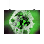 Abstract Green Bubble Matte Poster — Horizontal Modern Art Print