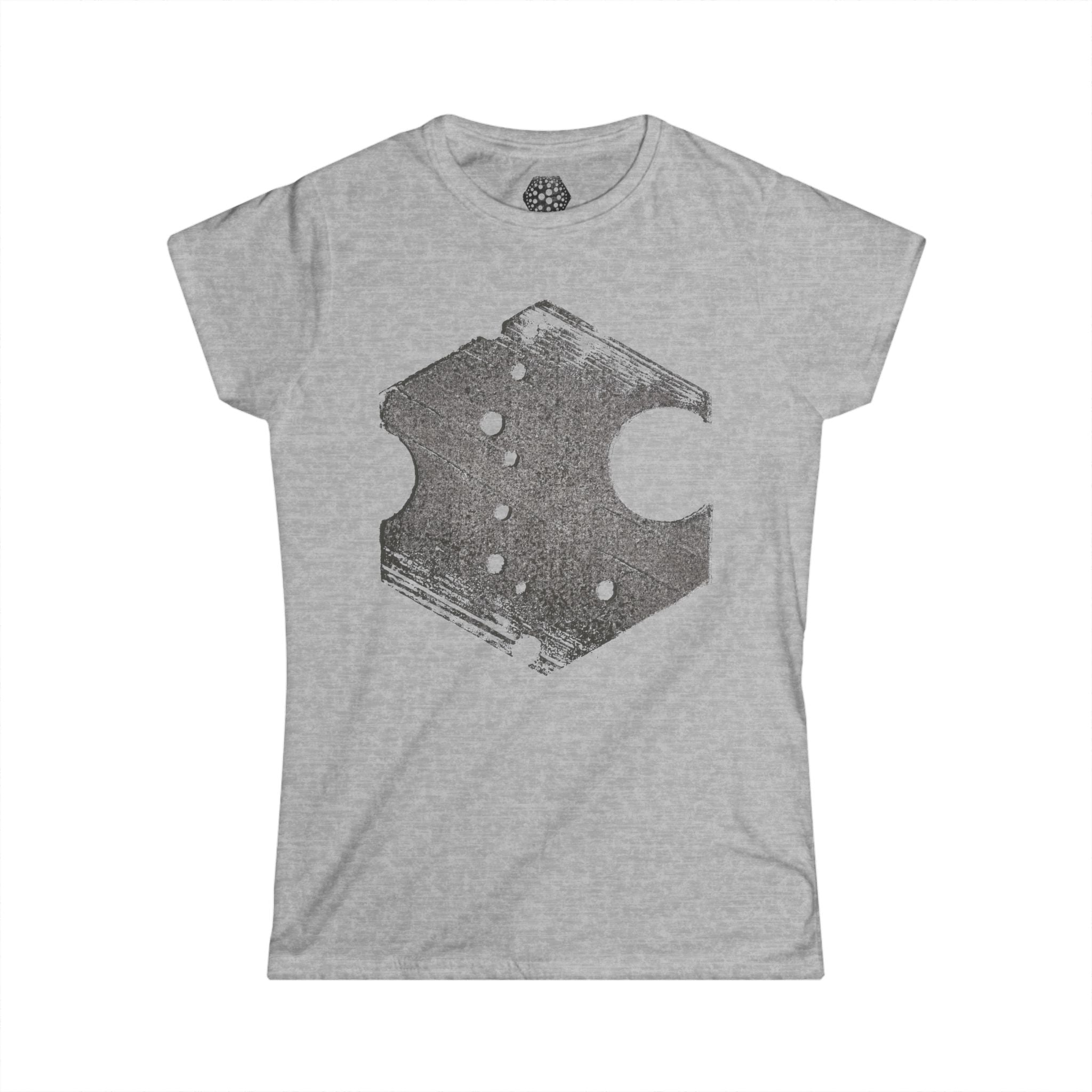 Hexagon Vintage Graphic Tee — Een vintage T-shirt met een verwassen, geometrische print voor dames 
