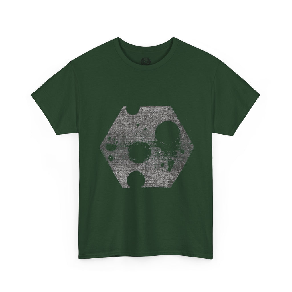 Hexagon Circles Graphic Tee — Digital Manual Print Art