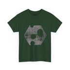 Hexagon Circles Graphic Tee — Digital Manual Print Art