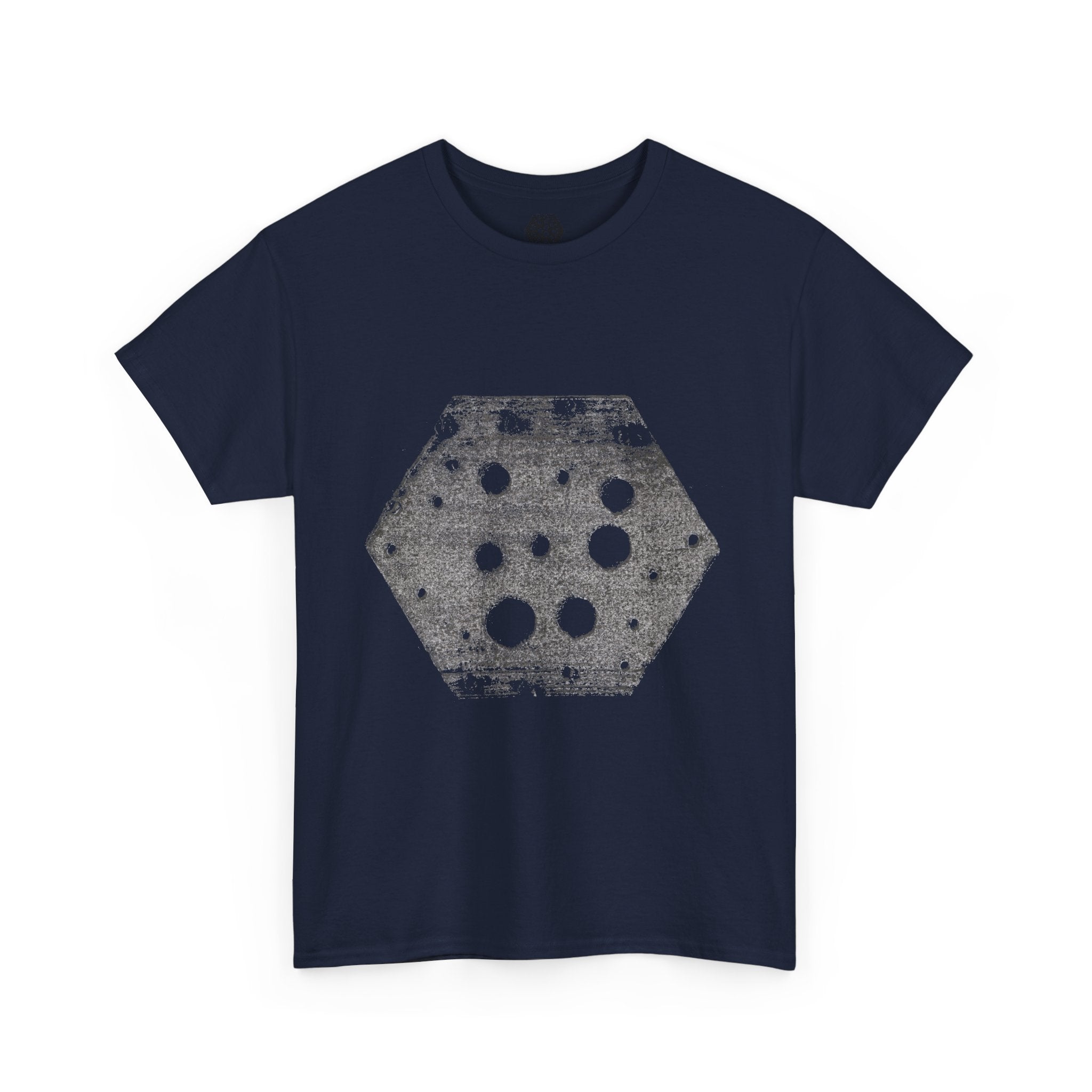 Hexagon Circles Graphic Tee — Digital Manual Print Art