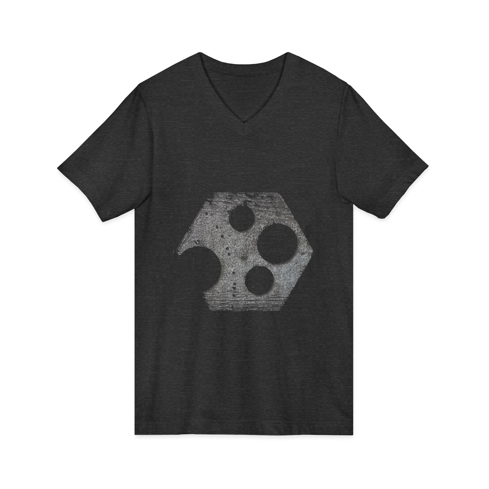 Hex Moon Graphic Tee Design Hex01 — Distressed Space Cheese Vintage Astronomy V-Neck T-Shirt