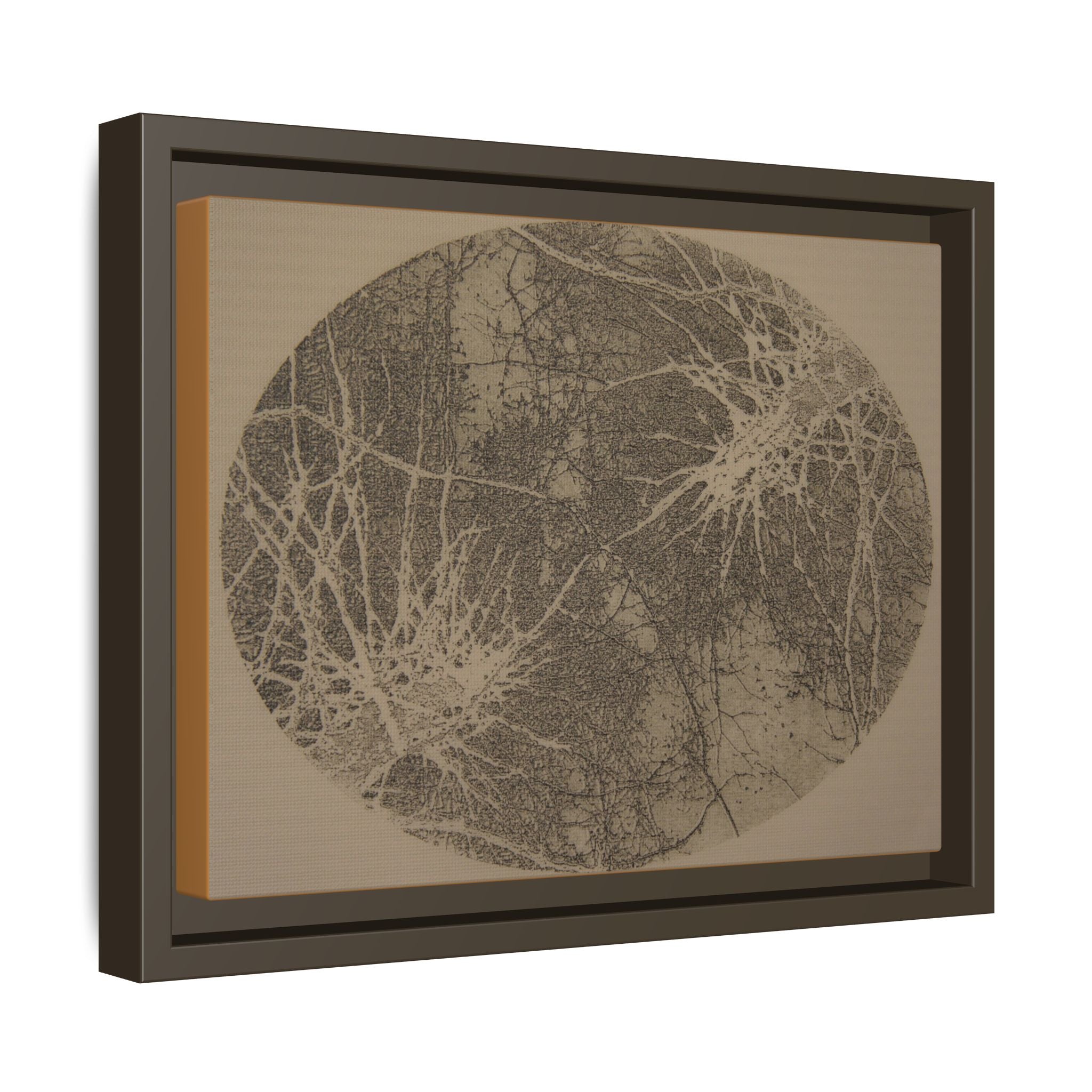 Framed Matte Canvas Art — Abstract Moonprint Landscape - no 34